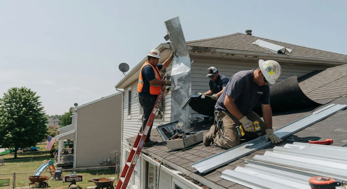 Storm Damage Metal Roof Repair in Clark Mills, NY